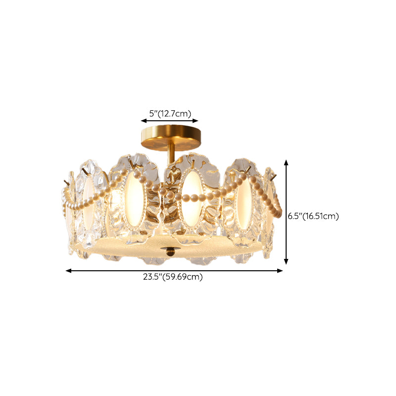 Contemporary Ceiling Light Glass Flush Mount Ceiling Light Fixture for Bedroom