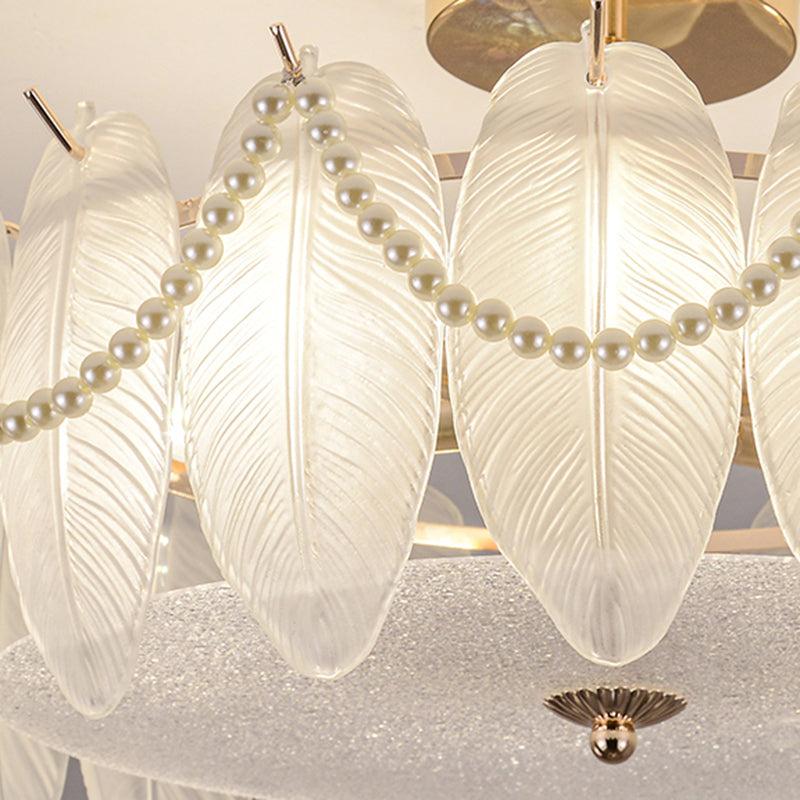 Contemporary Flush Mount Light Simple Flush Mount Ceiling Light Fixture with Glass Shade