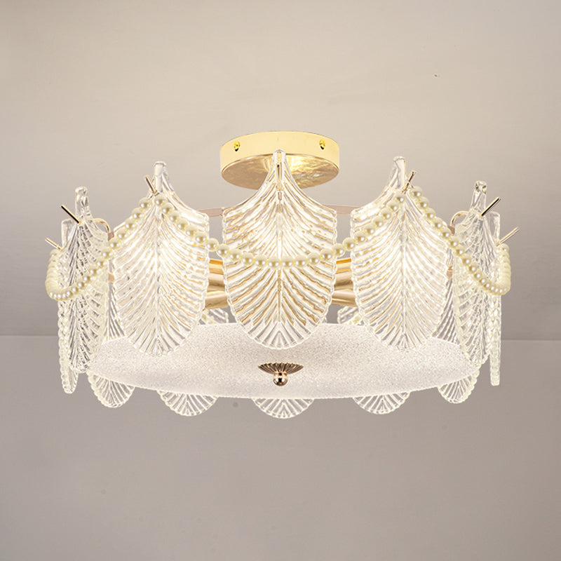 Contemporary Flush Mount Light Simple Flush Mount Ceiling Light Fixture with Glass Shade