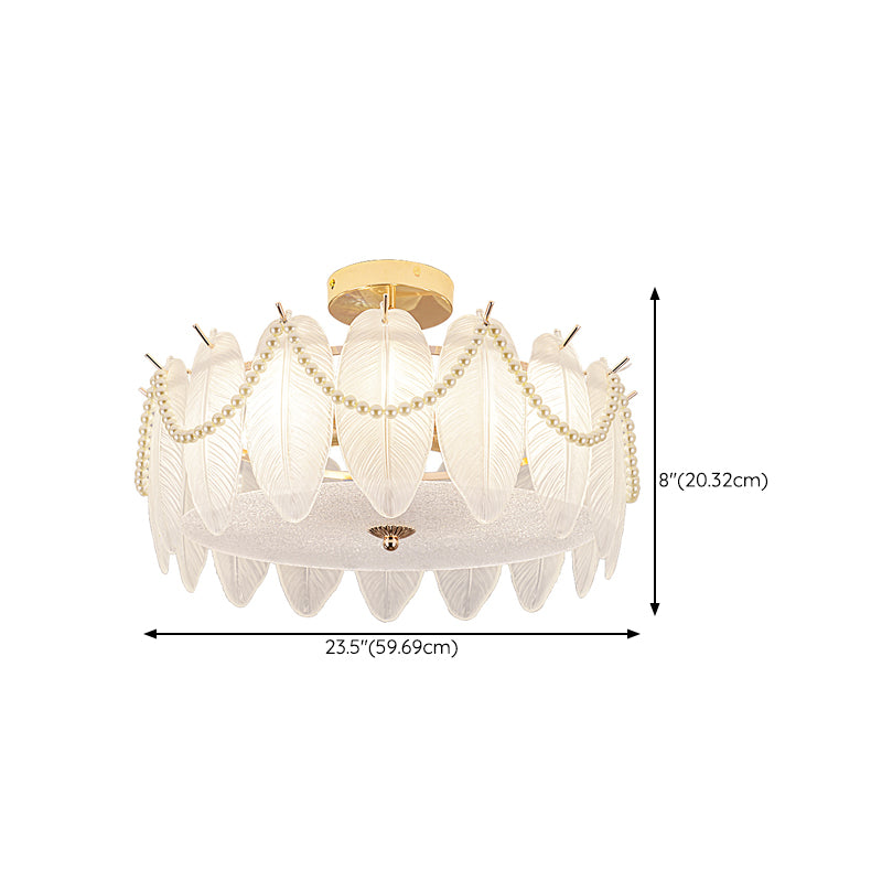 Contemporary Flush Mount Light Simple Flush Mount Ceiling Light Fixture with Glass Shade