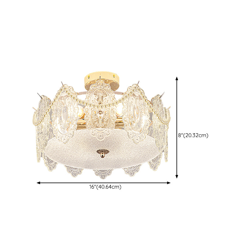 Contemporary Flush Mount Light Simple Flush Mount Ceiling Light Fixture with Glass Shade
