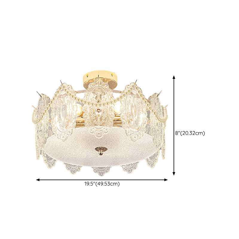Contemporary Flush Mount Light Simple Flush Mount Ceiling Light Fixture with Glass Shade
