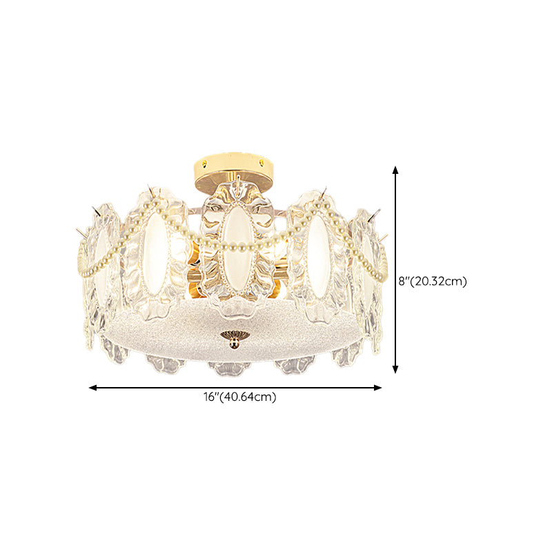 Contemporary Flush Mount Light Simple Flush Mount Ceiling Light Fixture with Glass Shade