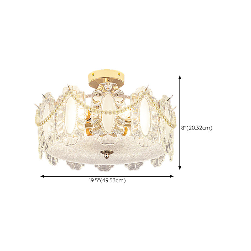 Contemporary Flush Mount Light Simple Flush Mount Ceiling Light Fixture with Glass Shade