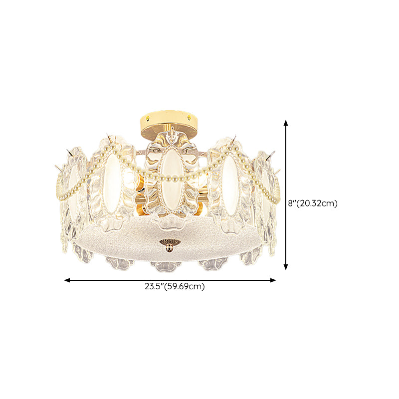 Contemporary Flush Mount Light Simple Flush Mount Ceiling Light Fixture with Glass Shade