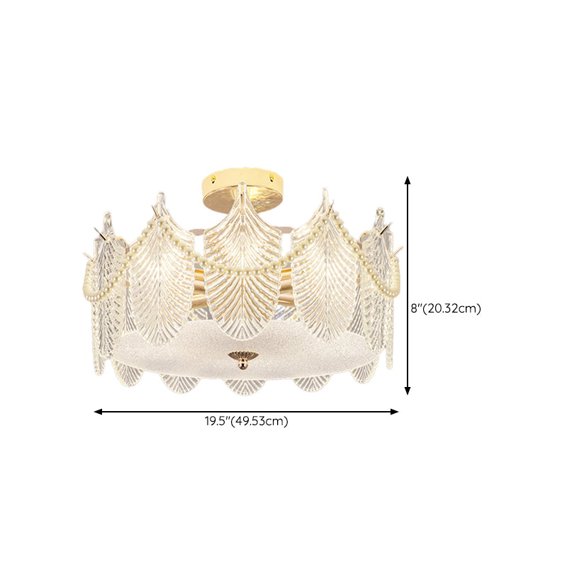 Contemporary Flush Mount Light Simple Flush Mount Ceiling Light Fixture with Glass Shade