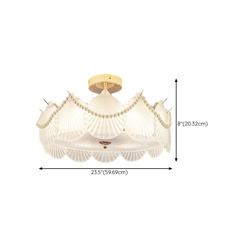 Contemporary Flush Mount Light Simple Flush Mount Ceiling Light Fixture with Glass Shade