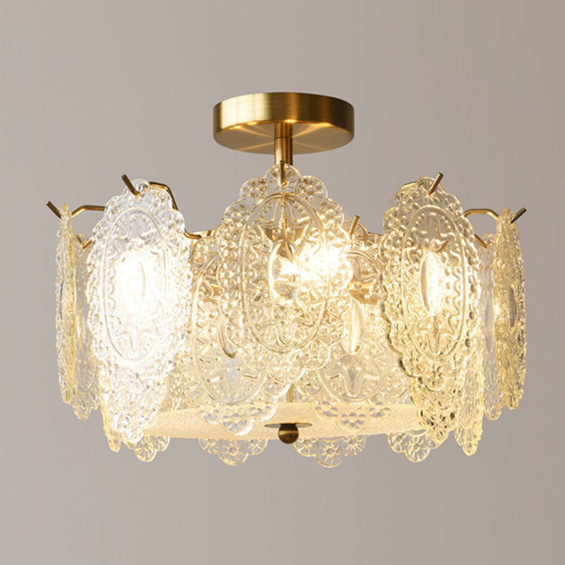 Modern Ceiling Light Household Flush Mount Ceiling Light Fixture with Glass Shade