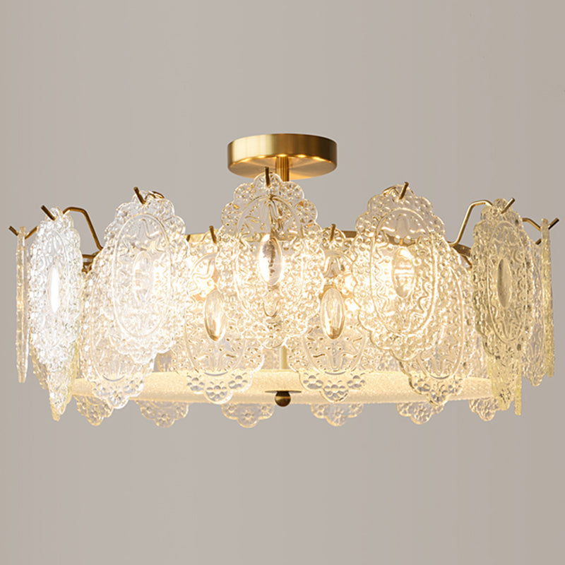 Modern Ceiling Light Household Flush Mount Ceiling Light Fixture with Glass Shade