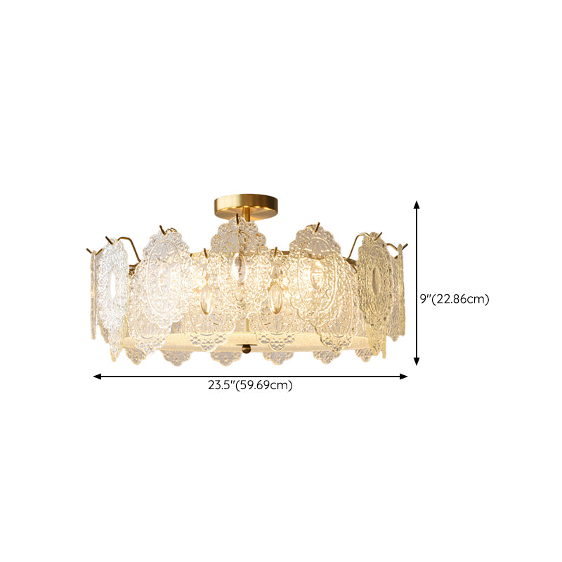 Modern Ceiling Light Household Flush Mount Ceiling Light Fixture with Glass Shade