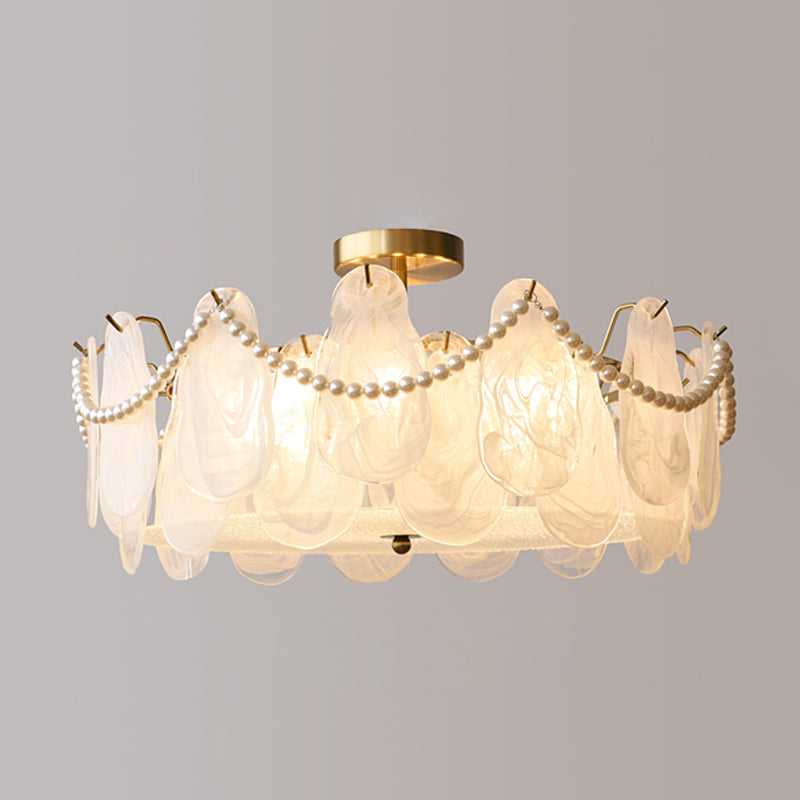 Contemporary Ceiling Light Creative Flush Mount Ceiling Light Fixture with Glass Shade