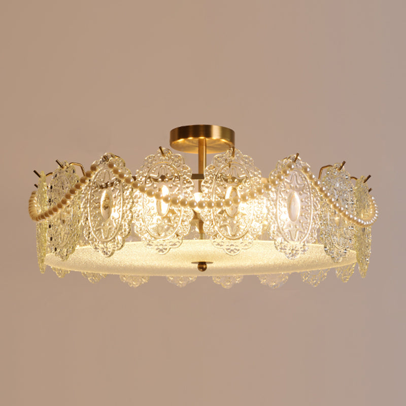 Contemporary Ceiling Light Creative Flush Mount Ceiling Light Fixture with Glass Shade