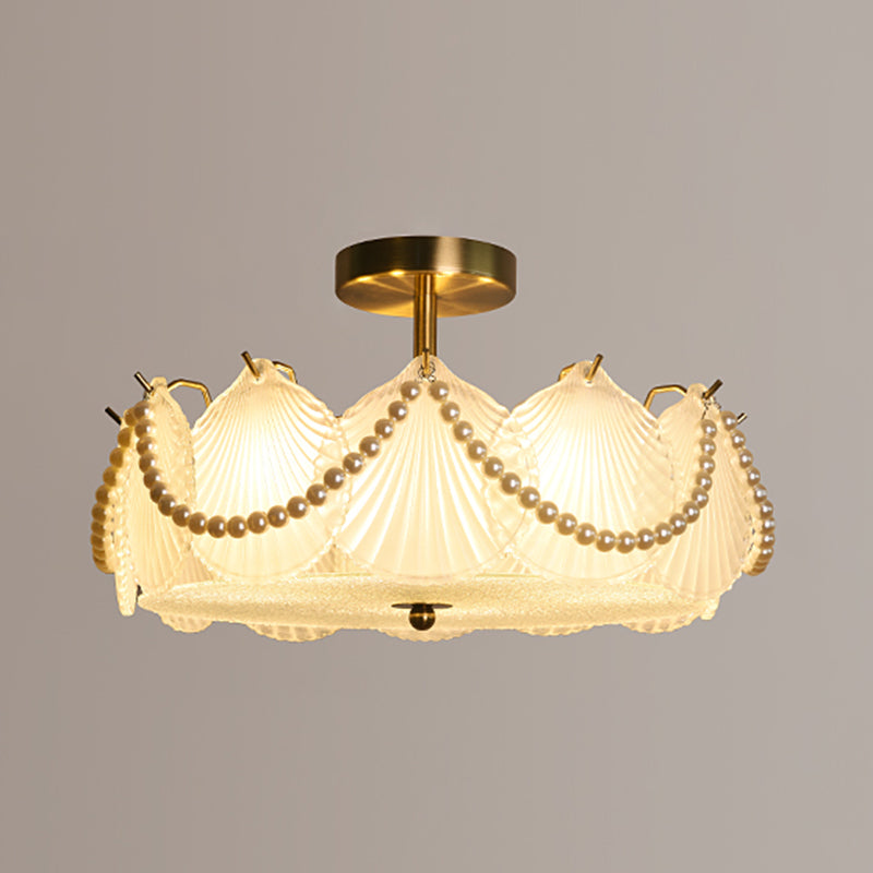 Contemporary Ceiling Light Creative Flush Mount Ceiling Light Fixture with Glass Shade