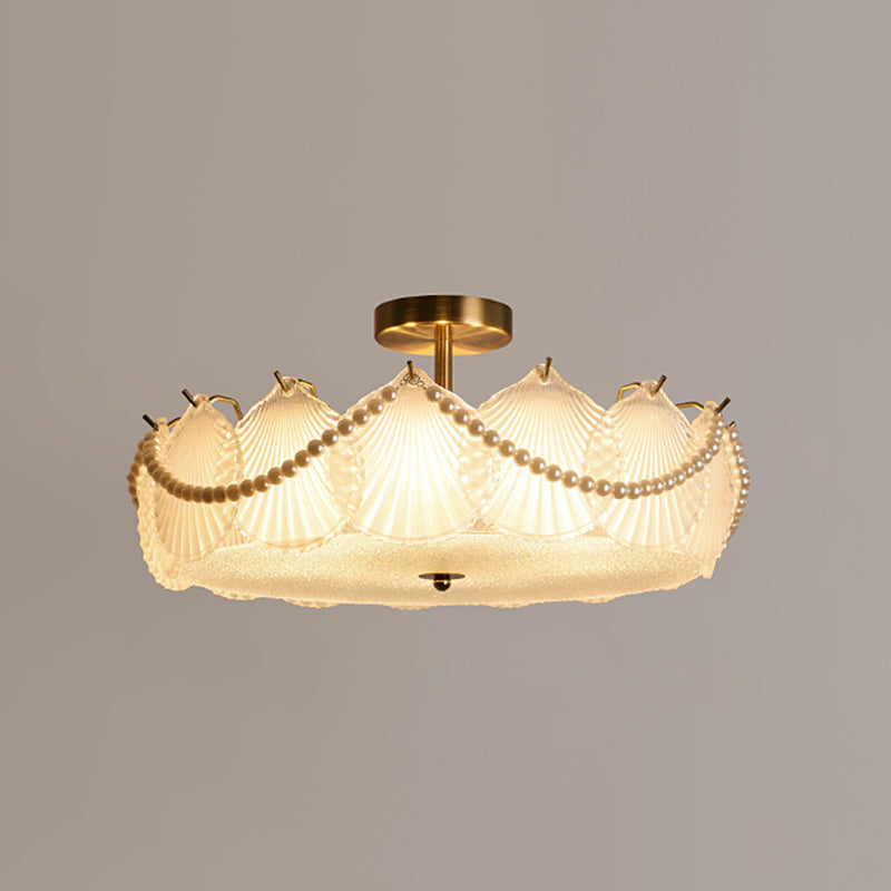 Contemporary Ceiling Light Creative Flush Mount Ceiling Light Fixture with Glass Shade