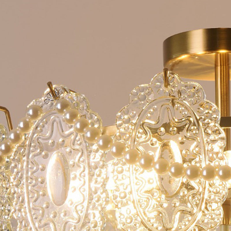 Contemporary Ceiling Light Creative Flush Mount Ceiling Light Fixture with Glass Shade