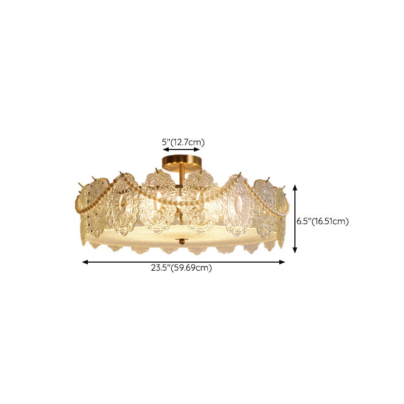 Contemporary Ceiling Light Creative Flush Mount Ceiling Light Fixture with Glass Shade