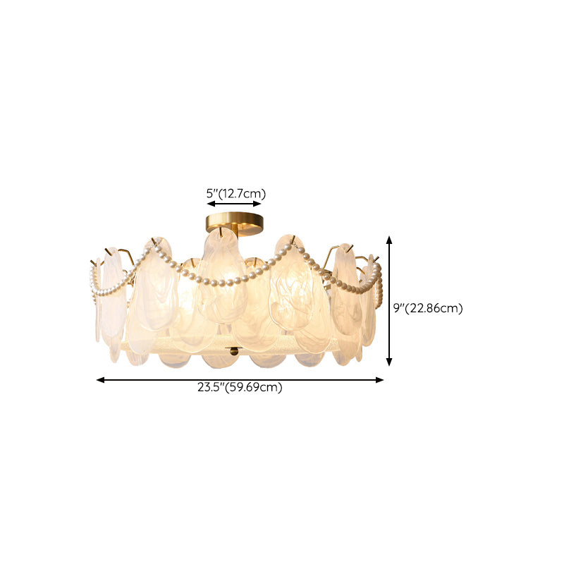 Contemporary Ceiling Light Creative Flush Mount Ceiling Light Fixture with Glass Shade