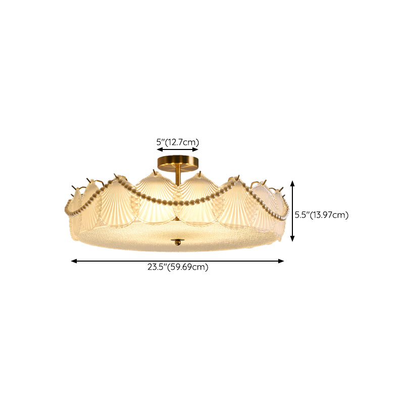 Contemporary Ceiling Light Creative Flush Mount Ceiling Light Fixture with Glass Shade