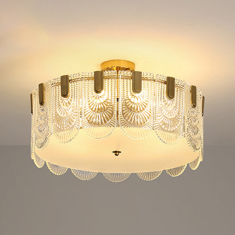 Modern Ceiling Light Minimalist Flush Mount Ceiling Light Fixture with Glass Shade