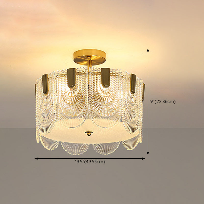 Modern Ceiling Light Minimalist Flush Mount Ceiling Light Fixture with Glass Shade