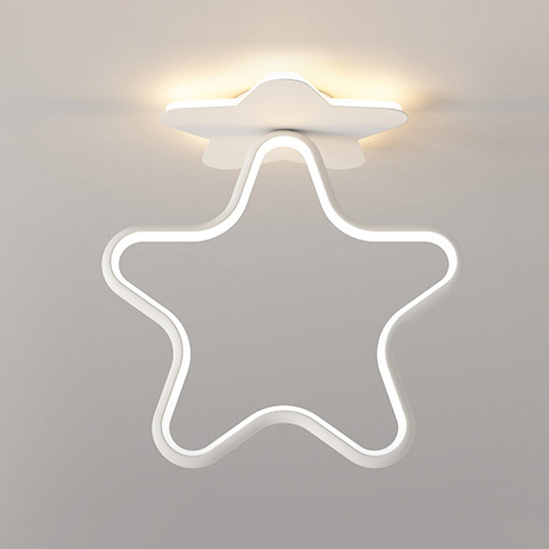 Contemporary White Ceiling Light LED Flush Mount Lighting for Living Room