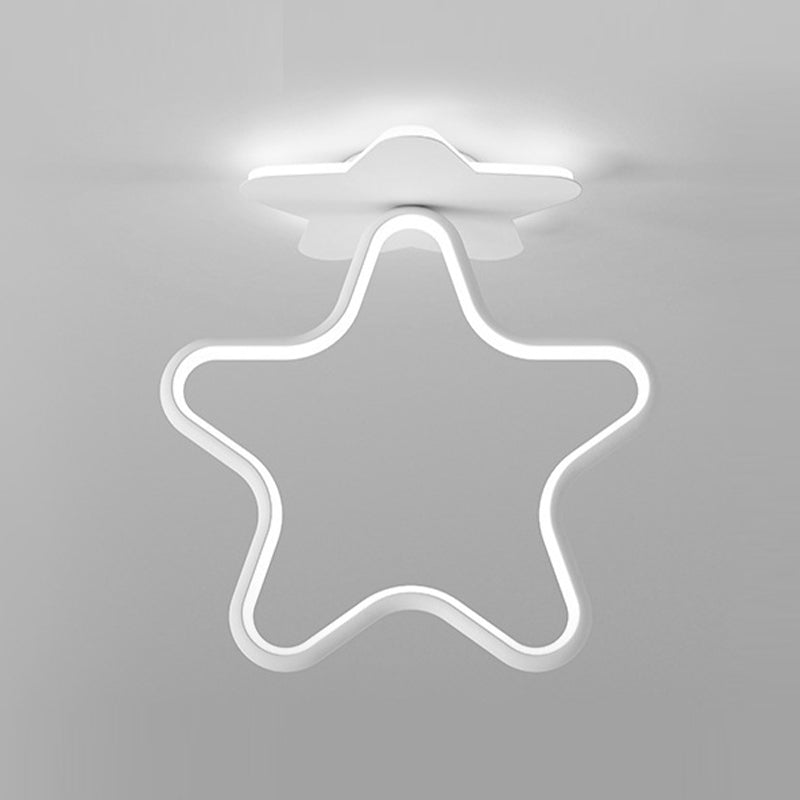Contemporary White Ceiling Light LED Flush Mount Lighting for Living Room