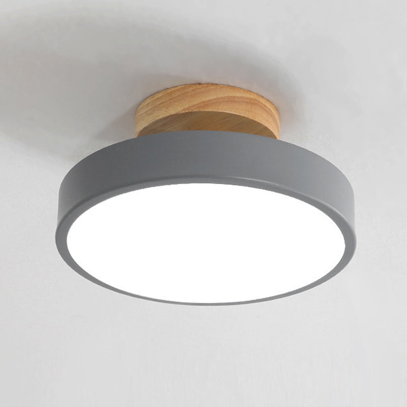 Macaron Style Ceiling Light LED Ceiling Mount Light with Acrylic Shade for Bedroom