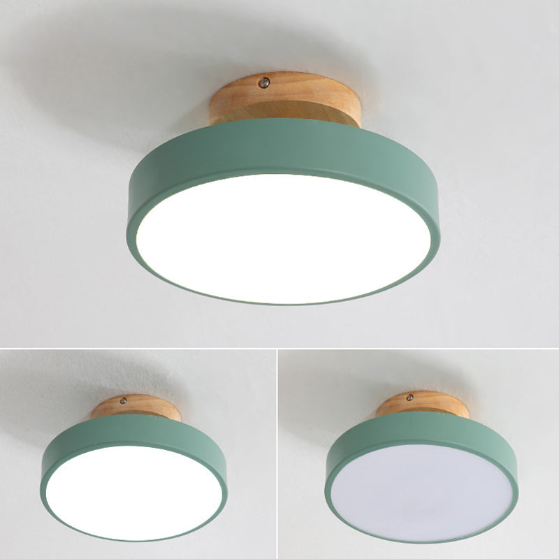 Macaron Style Ceiling Light LED Ceiling Mount Light with Acrylic Shade for Bedroom