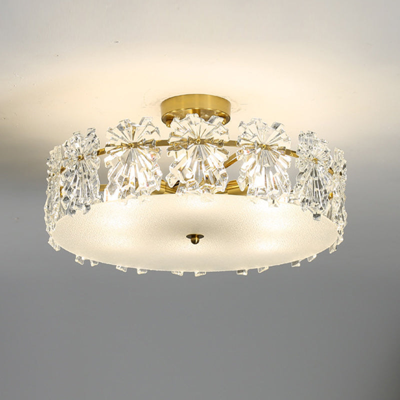 Nordic Ceiling Light Household Glass Shade Flush Mount Light Fixture for Bedroom