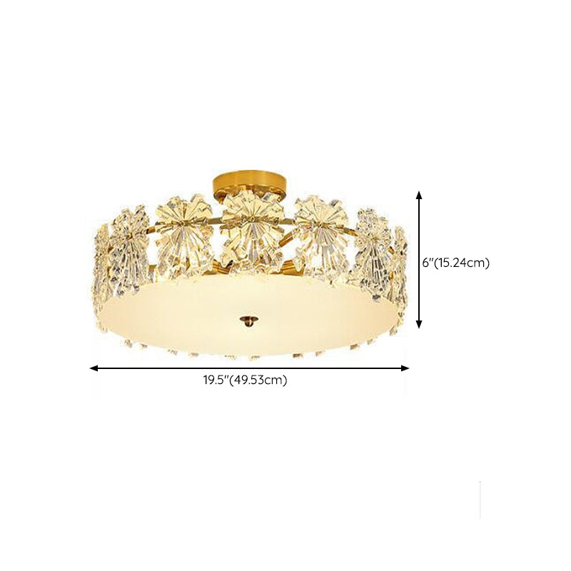 Nordic Ceiling Light Household Glass Shade Flush Mount Light Fixture for Bedroom