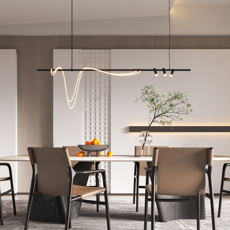Unique Shape Modern Pendant Lighting Fixtures 5 Lights Island Light Fixture for Dining Room