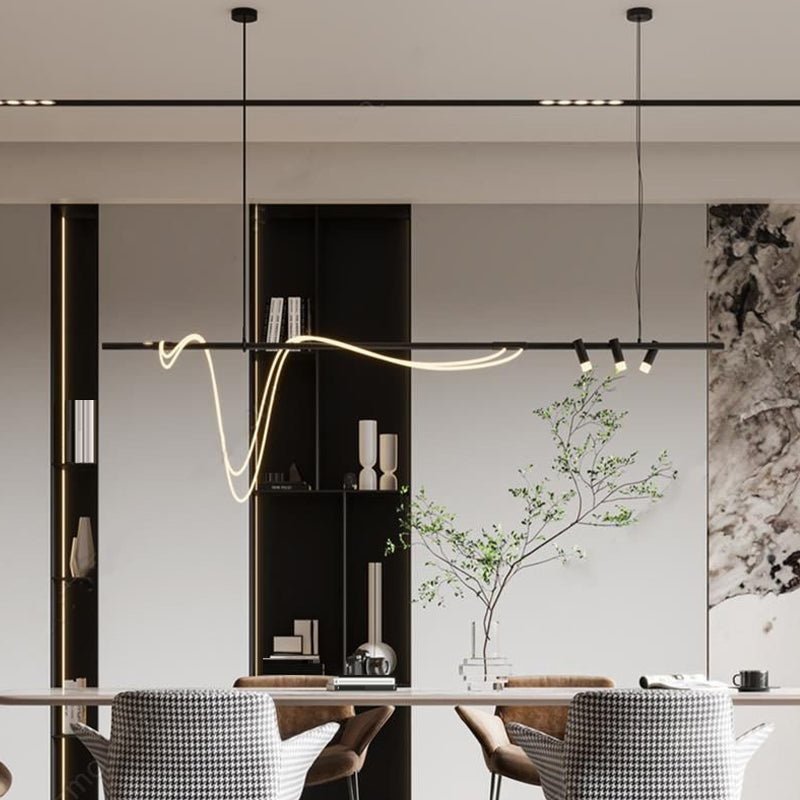 Unique Shape Modern Pendant Lighting Fixtures 5 Lights Island Light Fixture for Dining Room