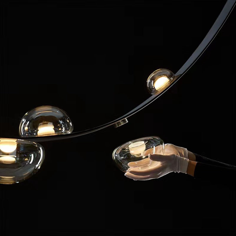 Modern Pendant Lighting Fixtures Glass 7 Lights Island Light Fixture for Dining Room