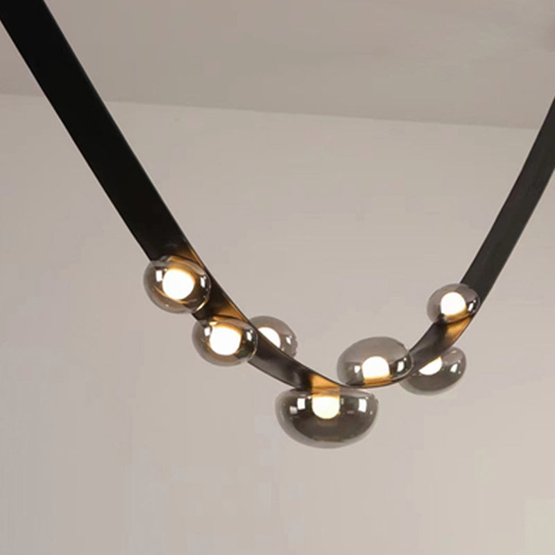 Modern Pendant Lighting Fixtures Glass 7 Lights Island Light Fixture for Dining Room