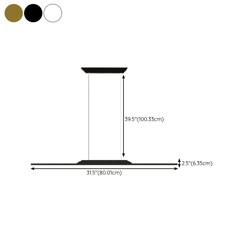 Linear Island Pendant Lights Modern Metal 1 Light for Dining Room