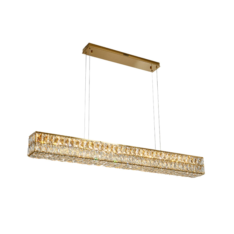 Crystal Linear Island Lighting Fixture Simplicity for Dining Room