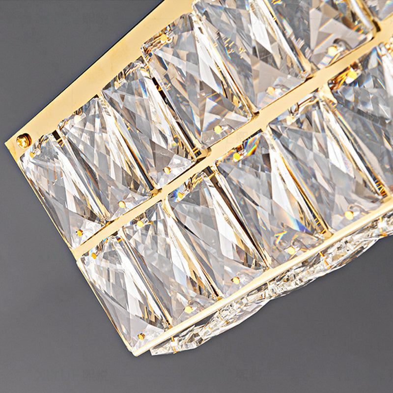 Crystal Linear Island Lighting Fixture Simplicity for Dining Room
