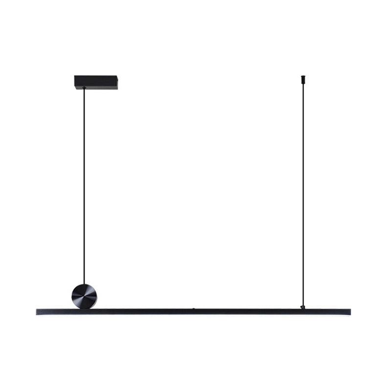 Contemporary Linear Shape Pendant Light with Plastic Shade for Living Room
