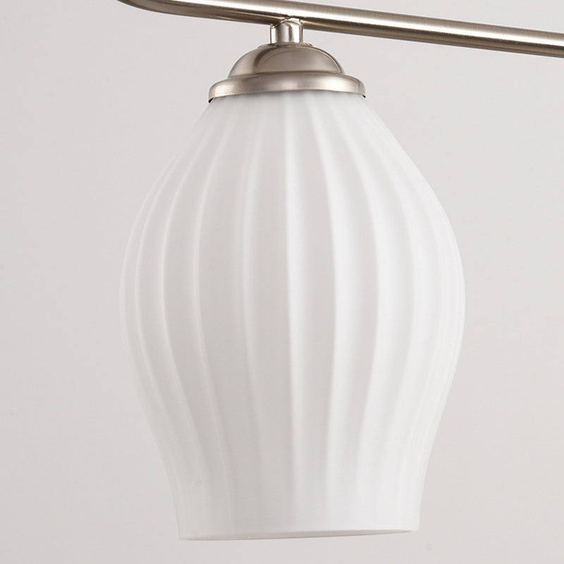 3/4-Light Modern Style Nickle/Chrome Shaded Statement Linear Kitchen Island Light