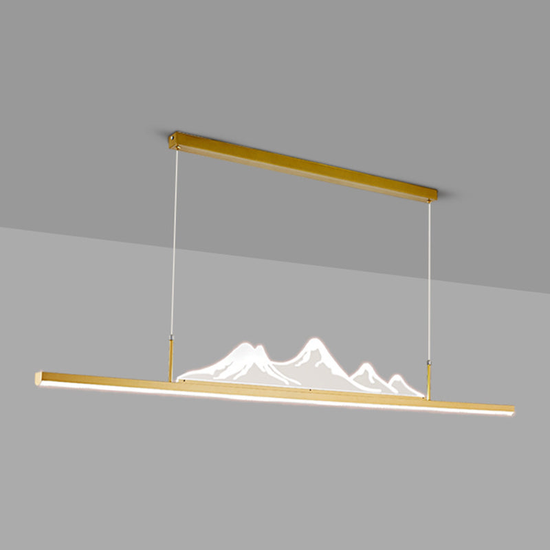 2-Light Polished Finish Modernism Style Statement LED Kitchen Island Light