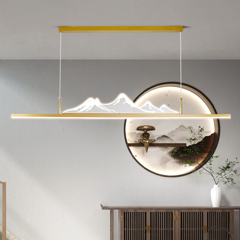 2-Light Polished Finish Modernism Style Statement LED Kitchen Island Light