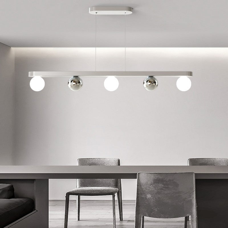 Contemporary Globe Hanging Pendant Lights in White for Dining Room