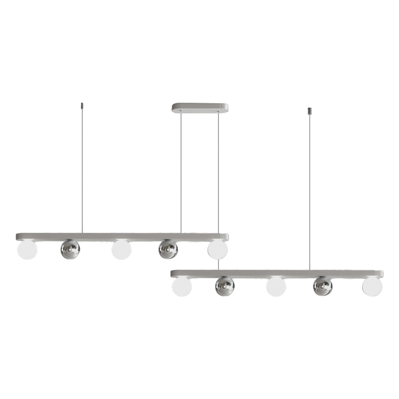 Contemporary Globe Hanging Pendant Lights in White for Dining Room