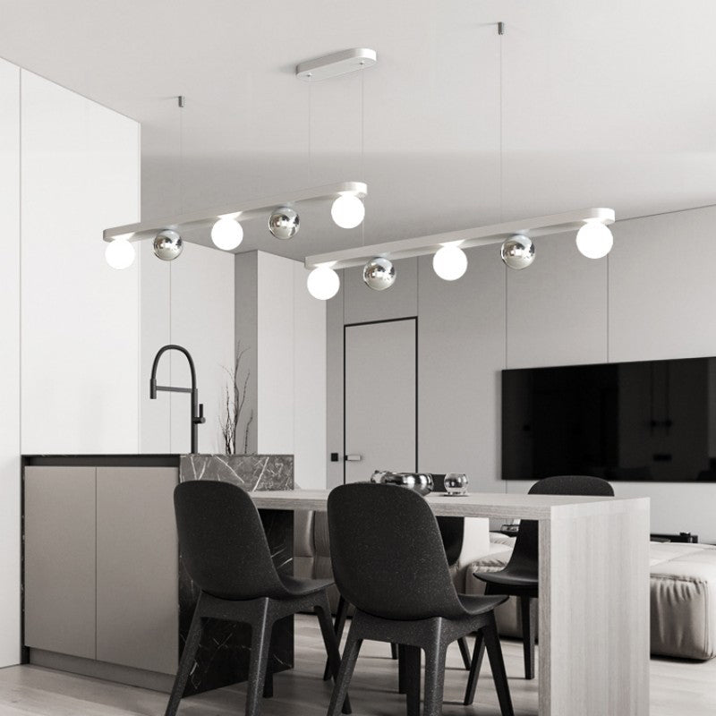 Contemporary Globe Hanging Pendant Lights in White for Dining Room