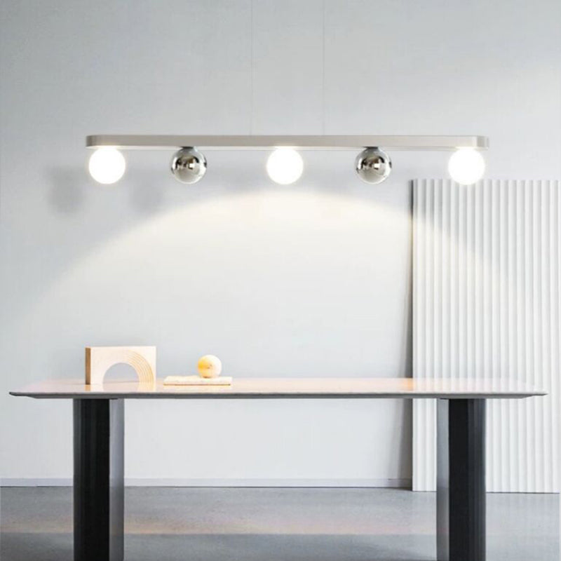 Contemporary Globe Hanging Pendant Lights in White for Dining Room