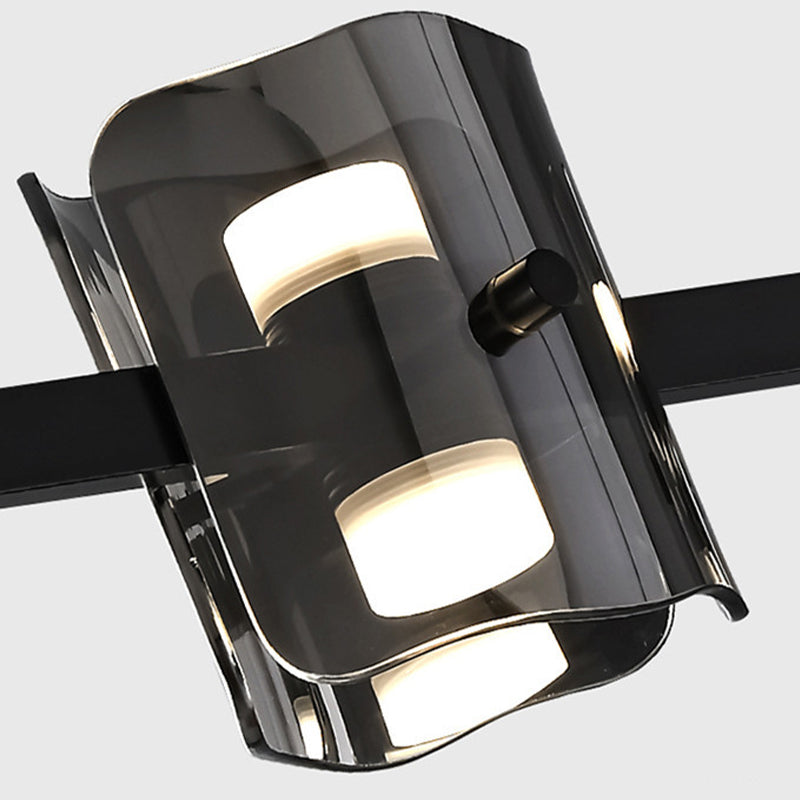 Contemporary Black Hanging Pendant Lights with Glass Shade for Dining Room