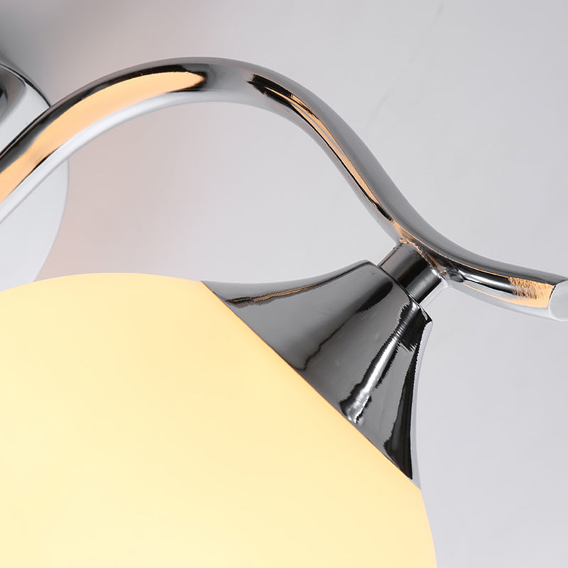 Modern Style Wall Mount Lamp Spherical with Glass Shade for Bedroom