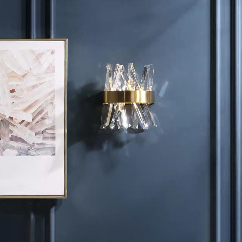 Unique Shape Wall Light Sconces Crystal 1 Light Wall Lighting Fixtures for Dining Room