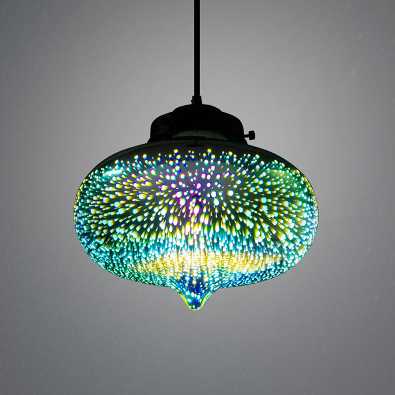 Zylinder/Oval/Kegelanhänger Beleuchtung moderne 3-D-farbenfrohe Glas 1 Leichte Chrom-LED-Deckenlampe
