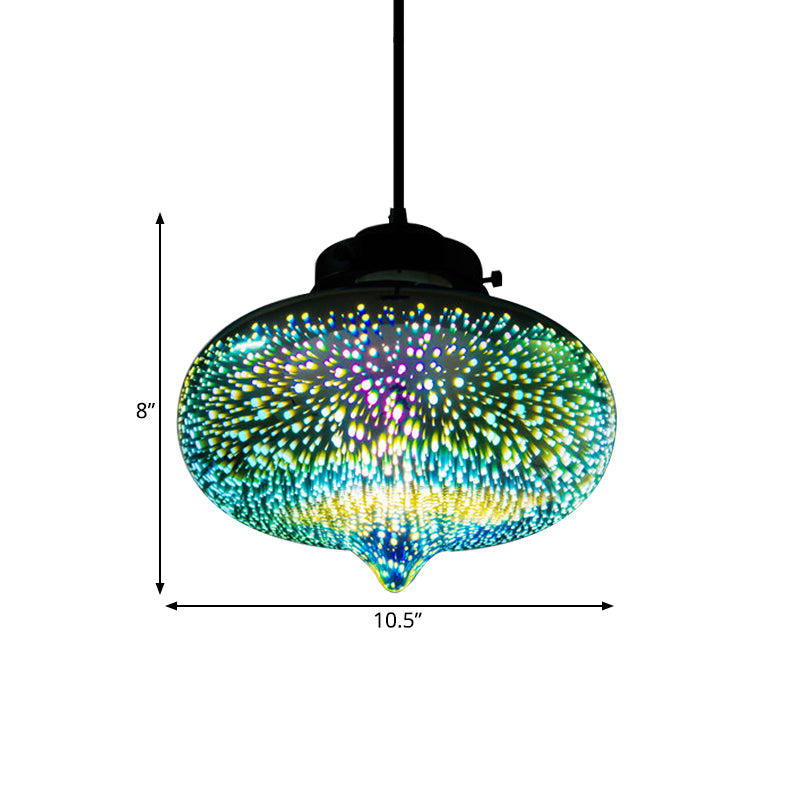 Zylinder/Oval/Kegelanhänger Beleuchtung moderne 3-D-farbenfrohe Glas 1 Leichte Chrom-LED-Deckenlampe